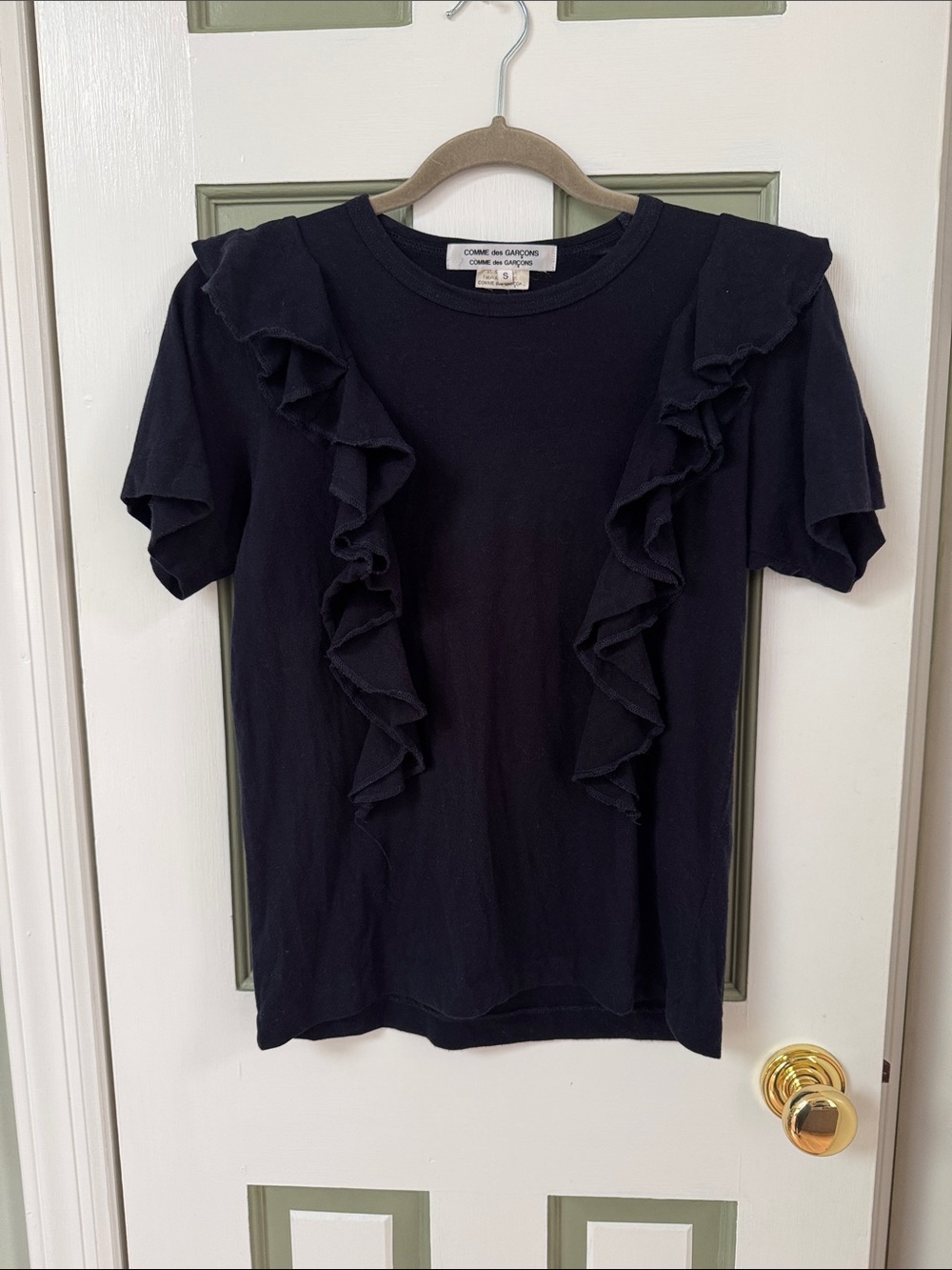Comme des Garçons  Navy Short-Sleeve Ruffle Tee